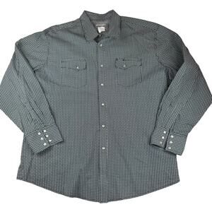Wrangler Wrancher Western Shirt XXL Black White Print